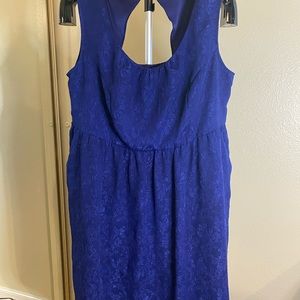 Torrid Blue Open Back Lace Dress with Pockets